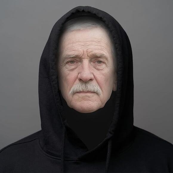 Old Man Mask Adult Spandex Headscarf Funny Costume Party Dress Up Face Veil - Picture 5 of 7